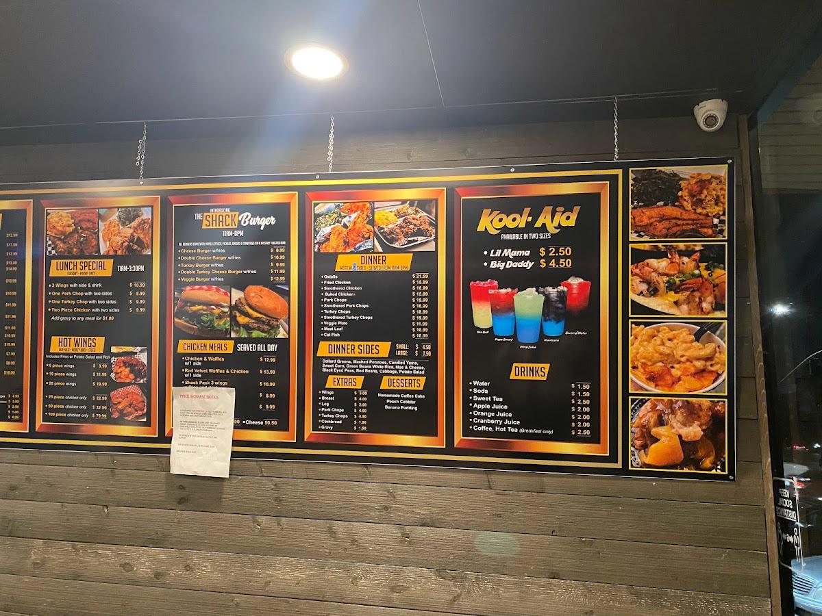 Menu at Soul Food Shack restaurant, Gardena