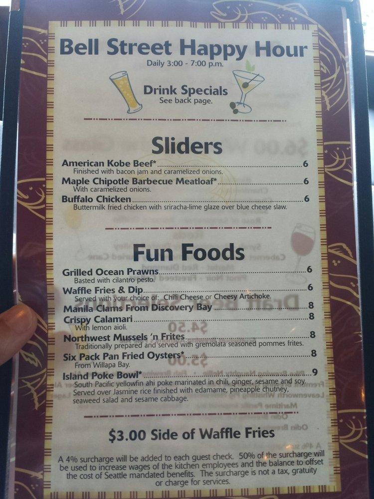 Menu at Anthony's Fish Bar, Seattle, Alaskan Way