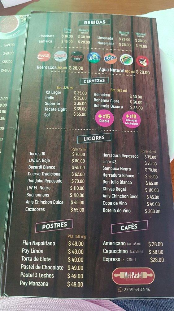 Carta del restaurante Los Giros Ruiz Cortines, Veracruz, 547