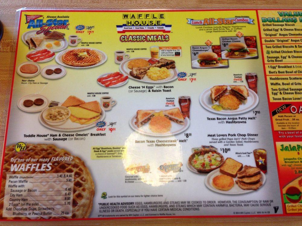 menu for waffle house