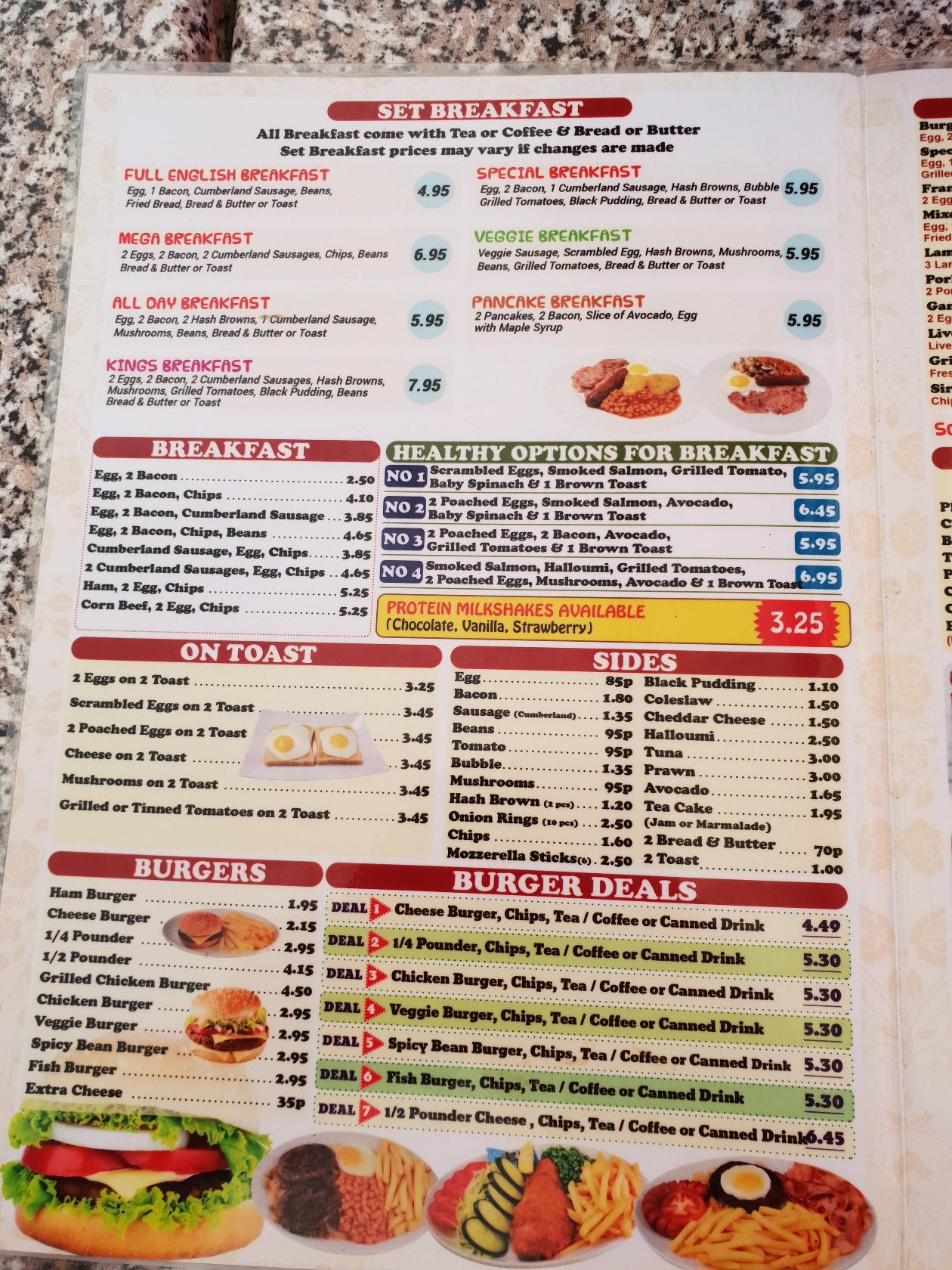 Menu At Kings Diner Cafe Gravesend