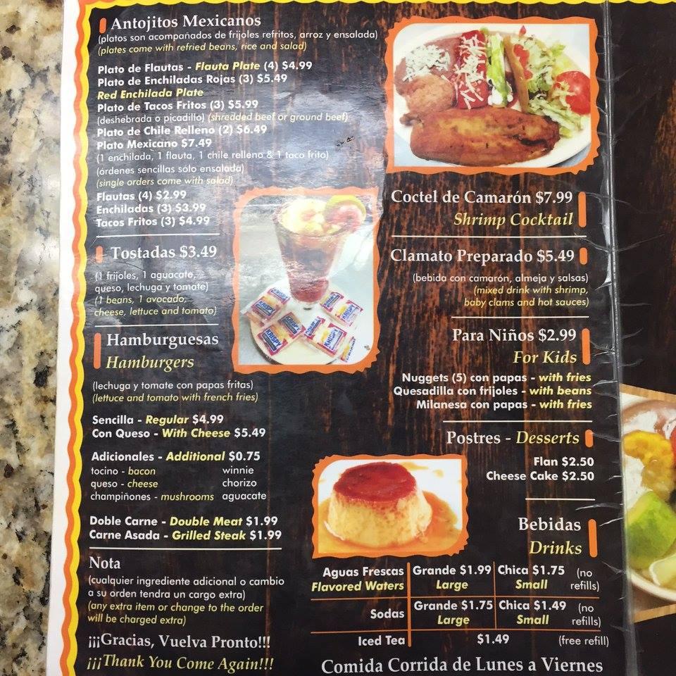 Menu at La Pupusa Queen restaurant, El Paso, Quail Ave