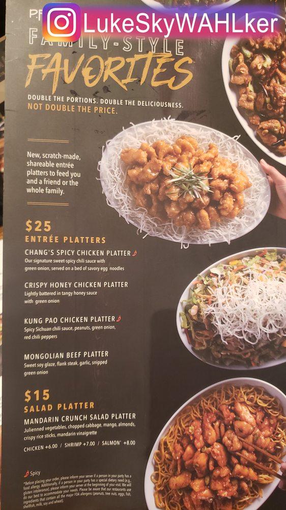 Menu at P.F. Chang's restaurant, Fort Wayne, Coldwater Rd Ste D1