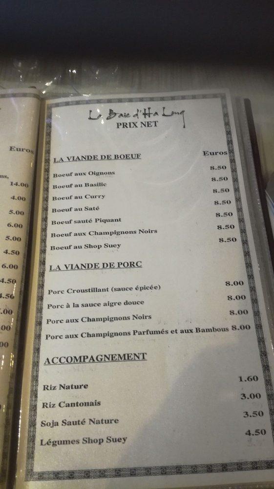 Menu au Restaurant La Baie d'Halong, Villeurbanne, 1 Pl. des Maisons Neuves