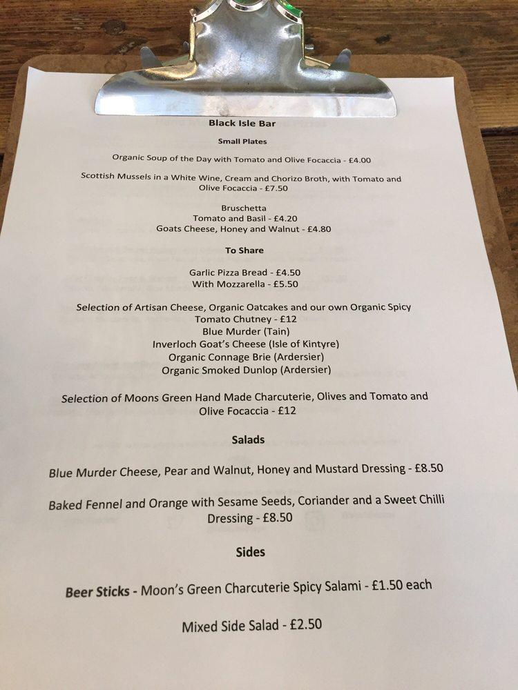 Menu at Black Isle Bar & Rooms, Inverness