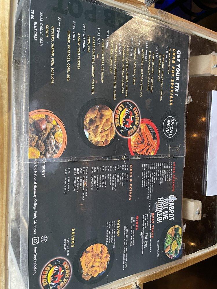 Menu at Crab Pot Lounge restaurant, College Park, Old National Hwy