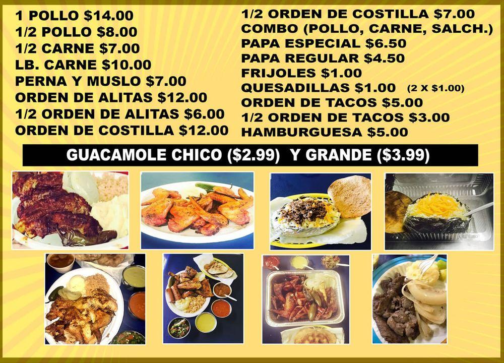 Menu at Pollos Al Carbon Doña Lola restaurant, Weslaco