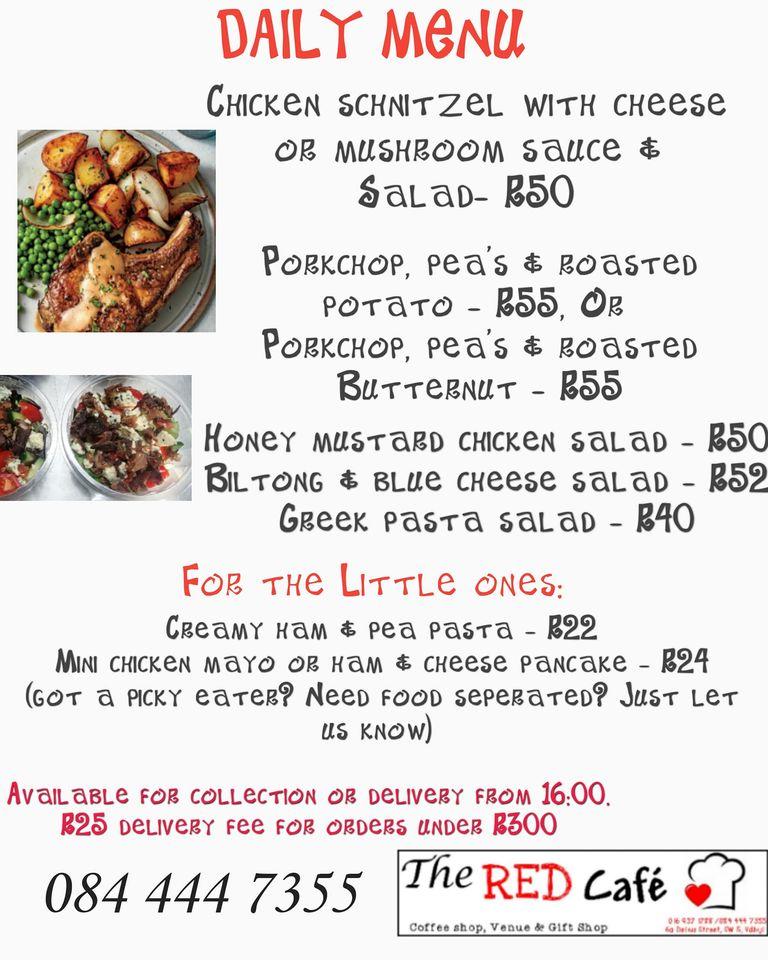 Menu At The Red Cafe Vanderbijlpark   R2a5 The Red Cafe Menu 2021 09 1 