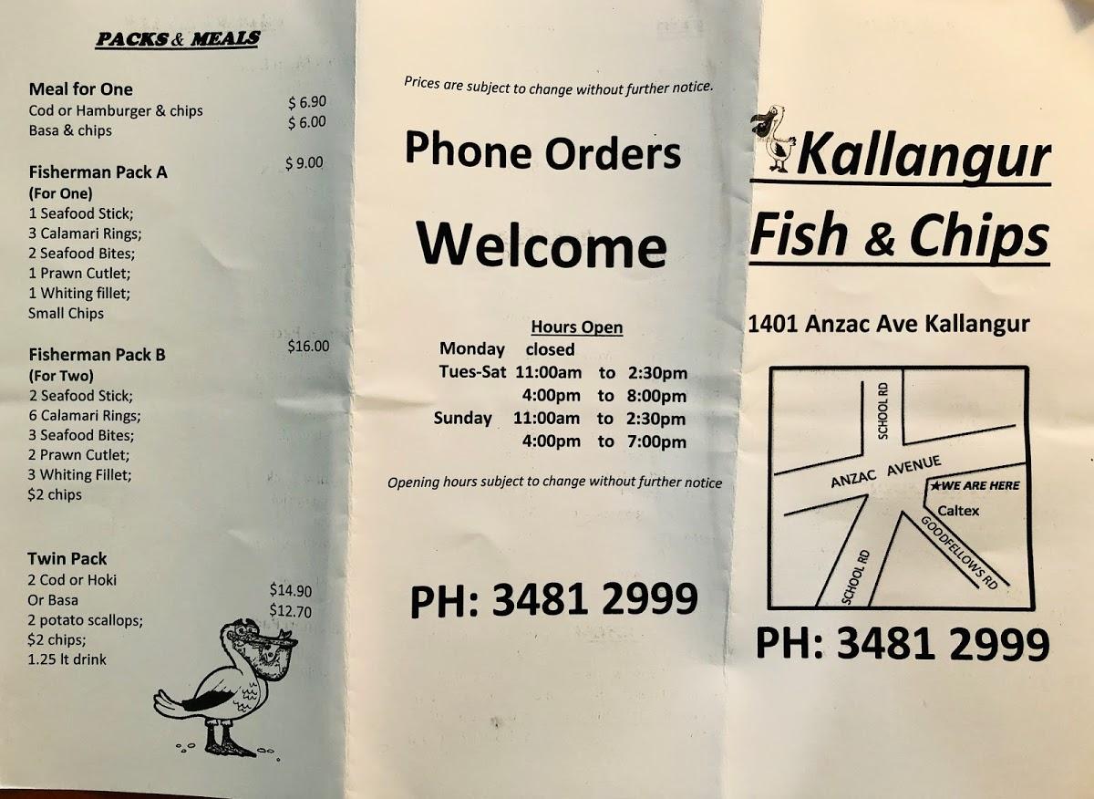 Kallangur Fish and Chips in Kallangur Restaurant menu and reviews