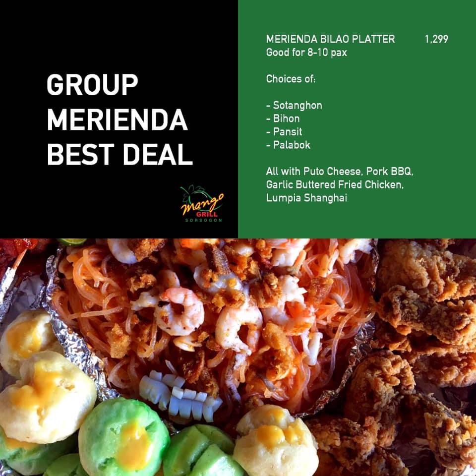 Carta del restaurante Mango Grill, Sorsogón, X2F5+75W