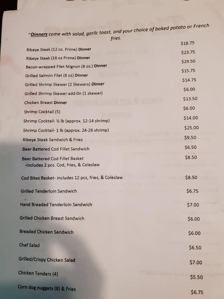 Menu at The Pump pub & bar, Hoopeston