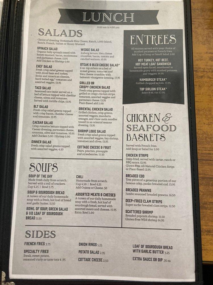 Menu at The Lee Restaurant & Lounge, Enumclaw