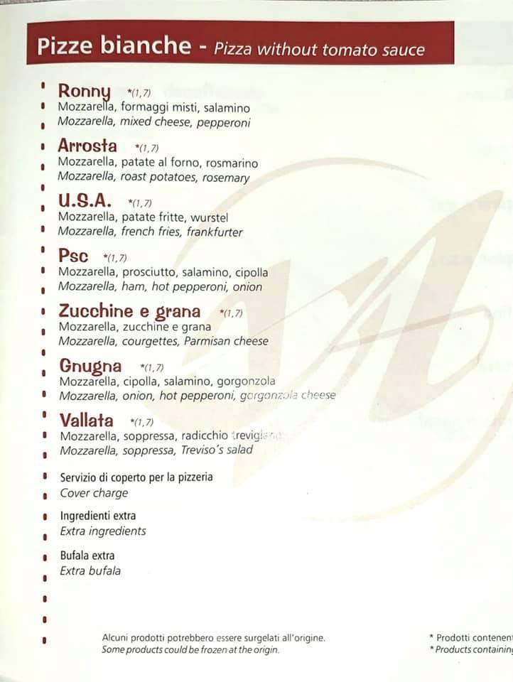 Menu Da Ristorante Antica Vittorio La Rustica Vittorio Veneto Largo