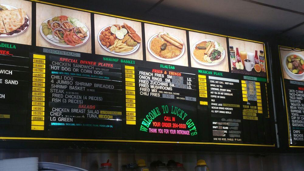 Menu At Lucky Guys Burgers Fast Food Commerce 6939