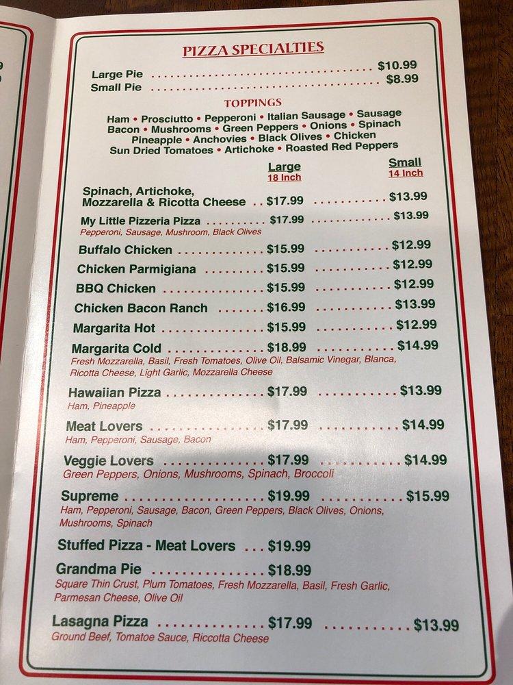 Menu at My Little Pizzeria, Benton