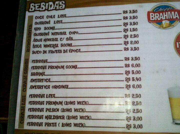 Bar e Restaurante Tamojunto cardápio