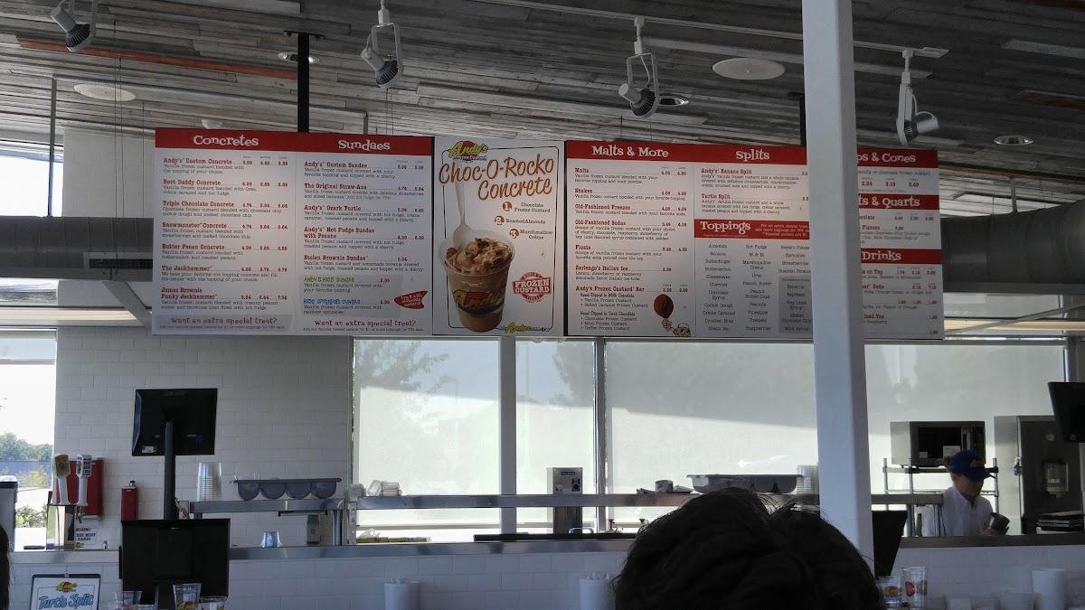 Menu at Andy's Frozen Custard desserts, Tulsa, E 102nd St S
