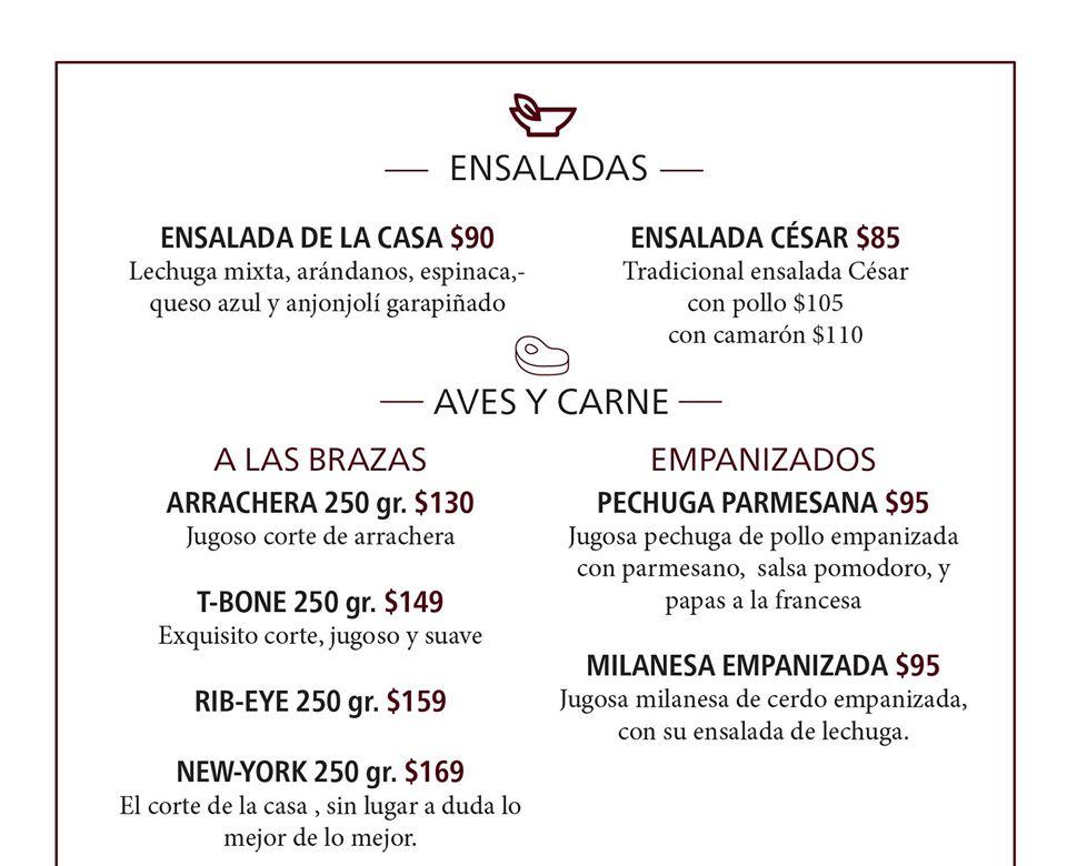 el asador mexican restaurant menu