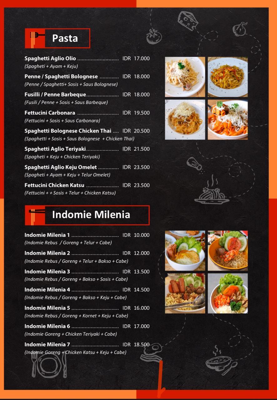 Меню кафе Warunk Milenia, Magelang