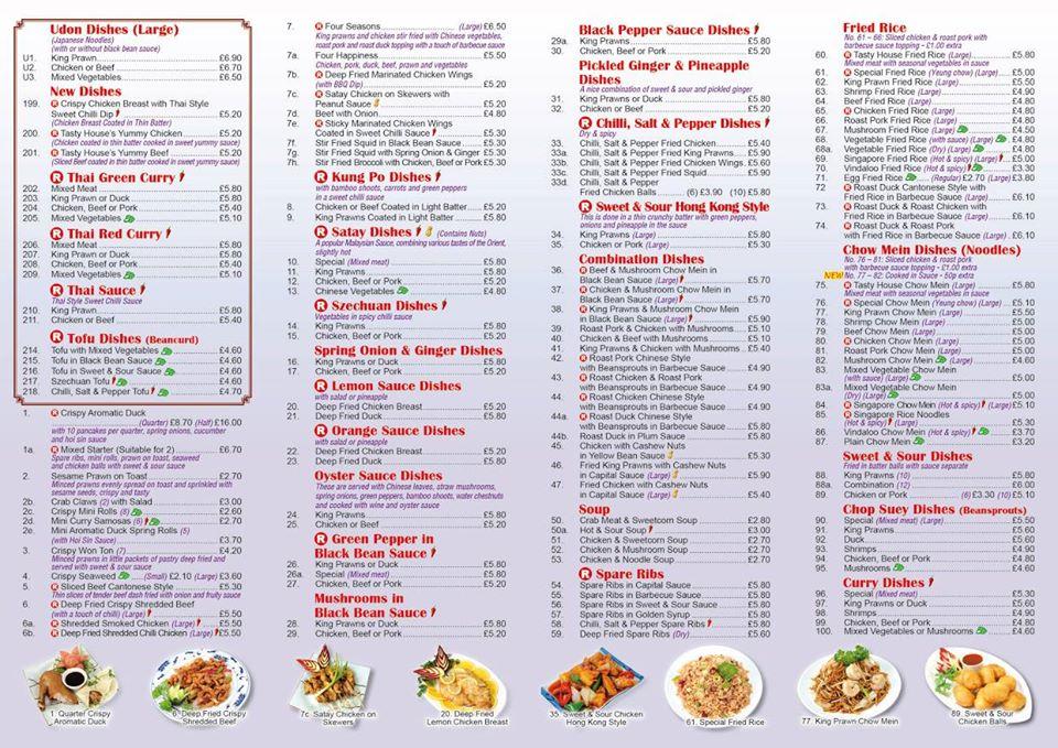 Menu at Tasty House fast food, Peterborough