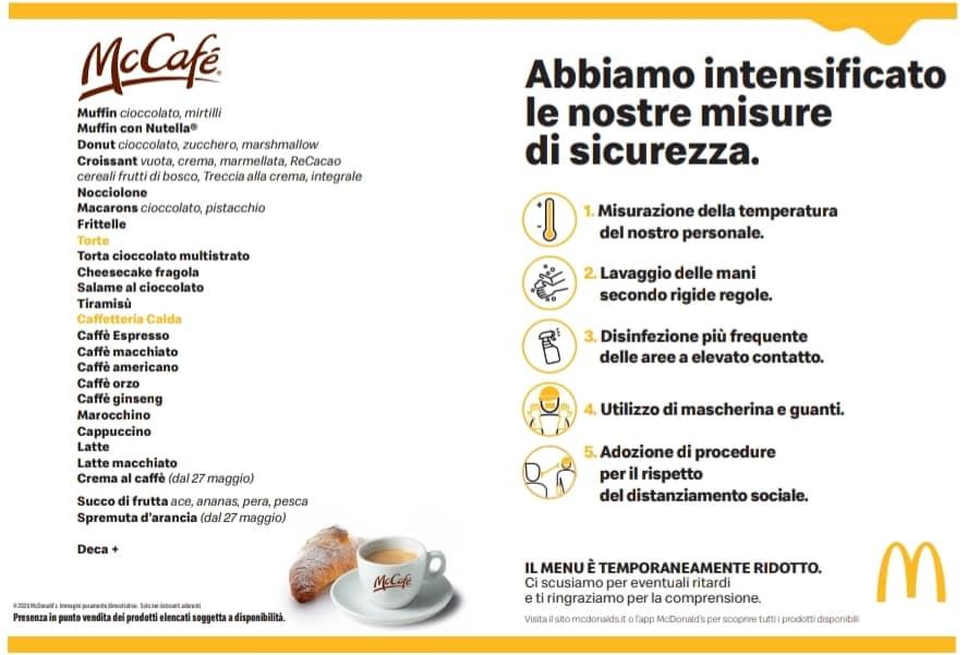 Menu di McDonald's Chivasso 