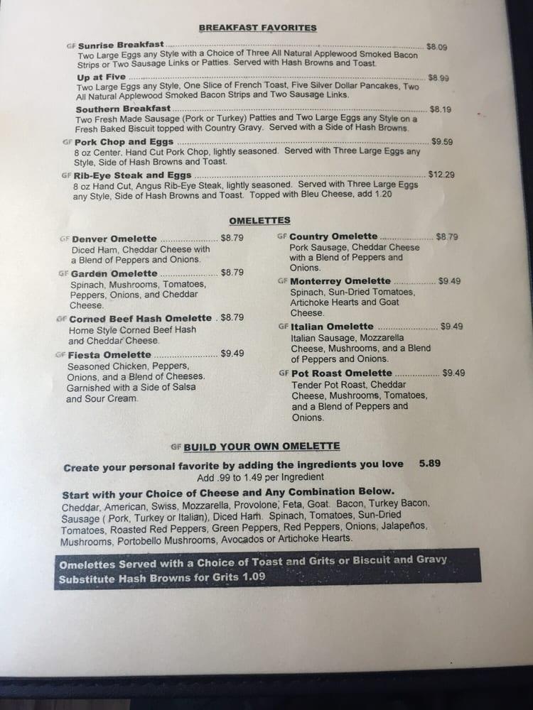 Menu At Uptown Cafe, Johns Creek