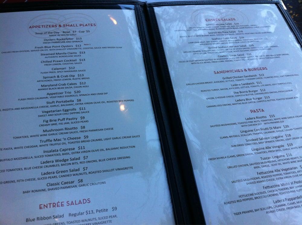 Menu at Ladera Grill pub & bar, Hill
