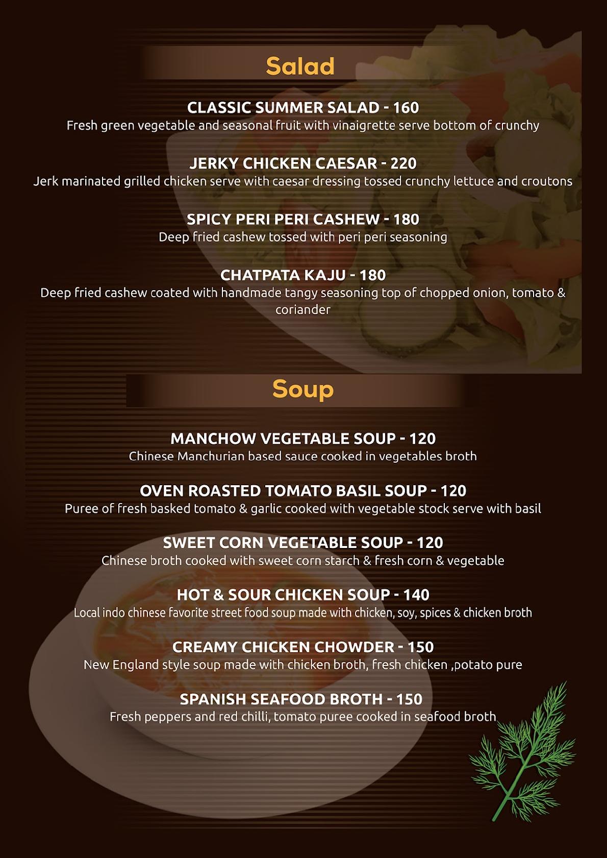 Hotel Ajantha Sea View menu