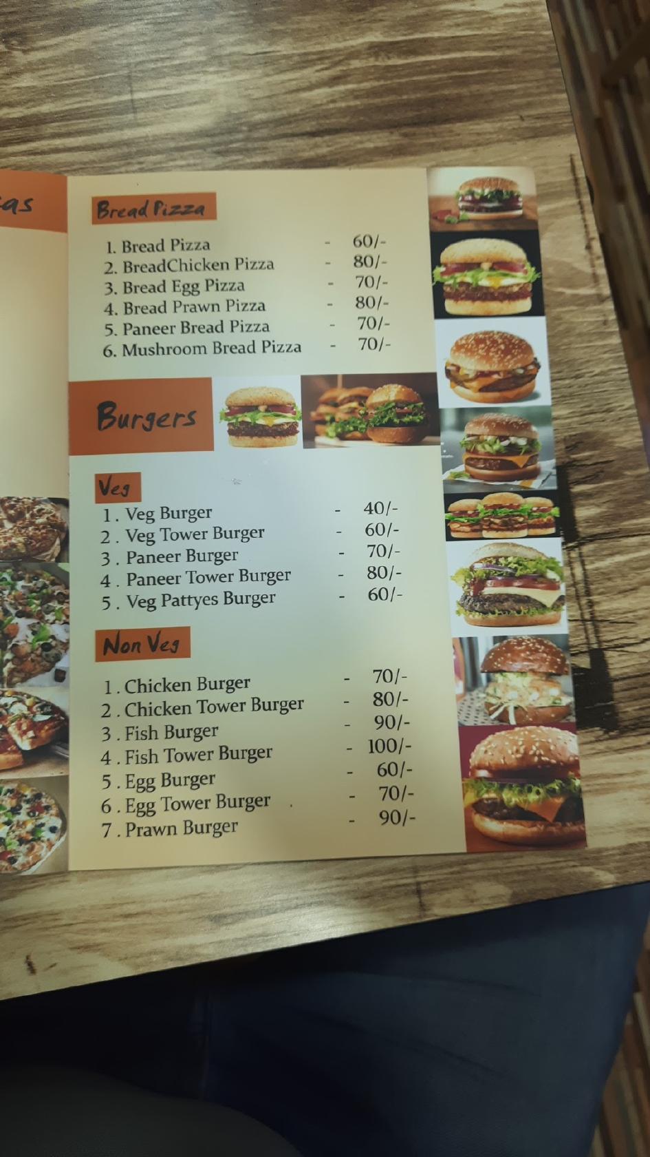 Menu at TFC, Chinturu