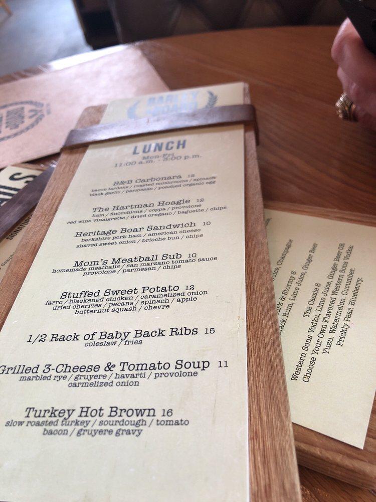 Menu at Barley & Board, Denton