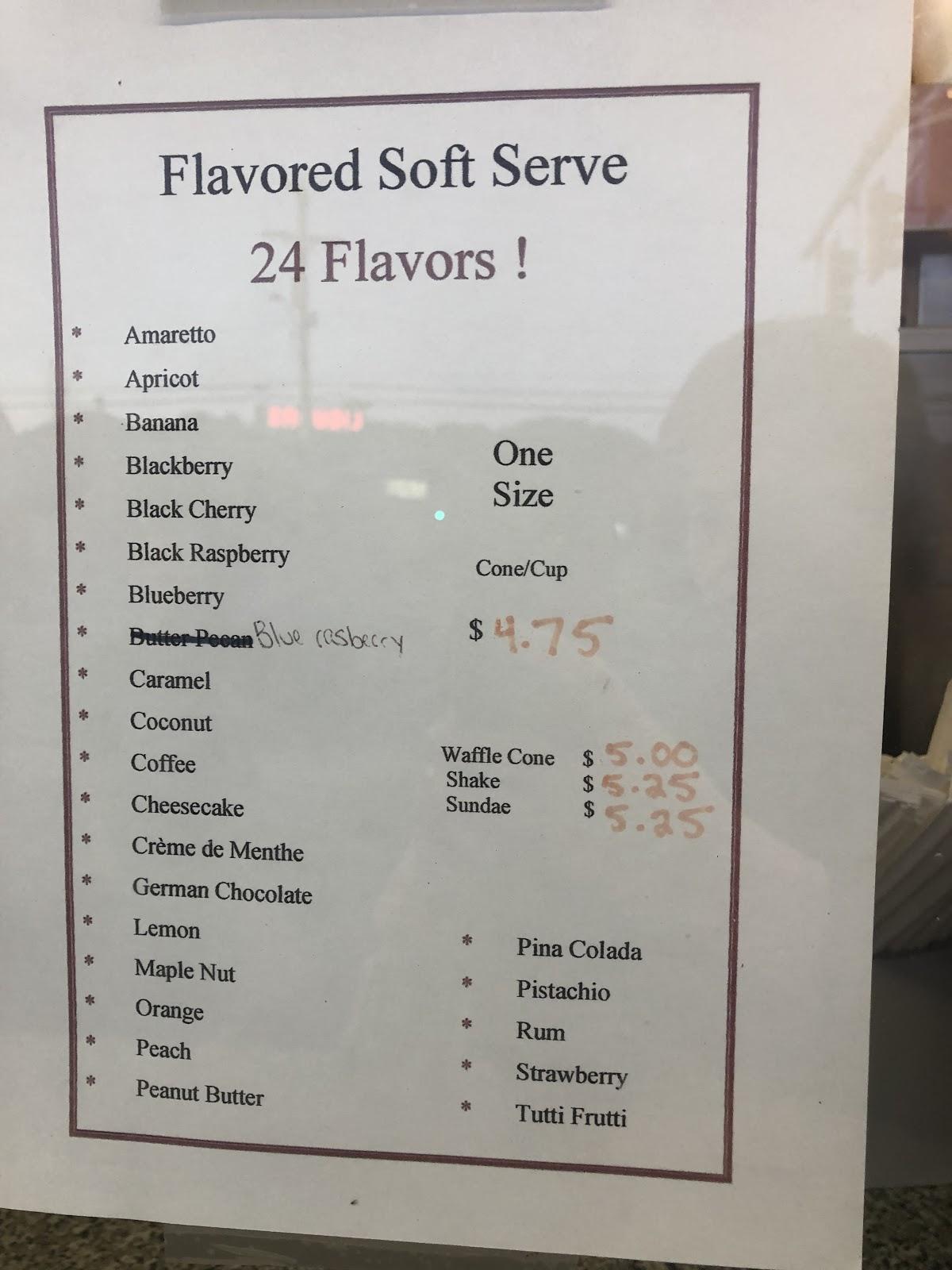 Menu at Carol's Dairy Bar, Fitchburg