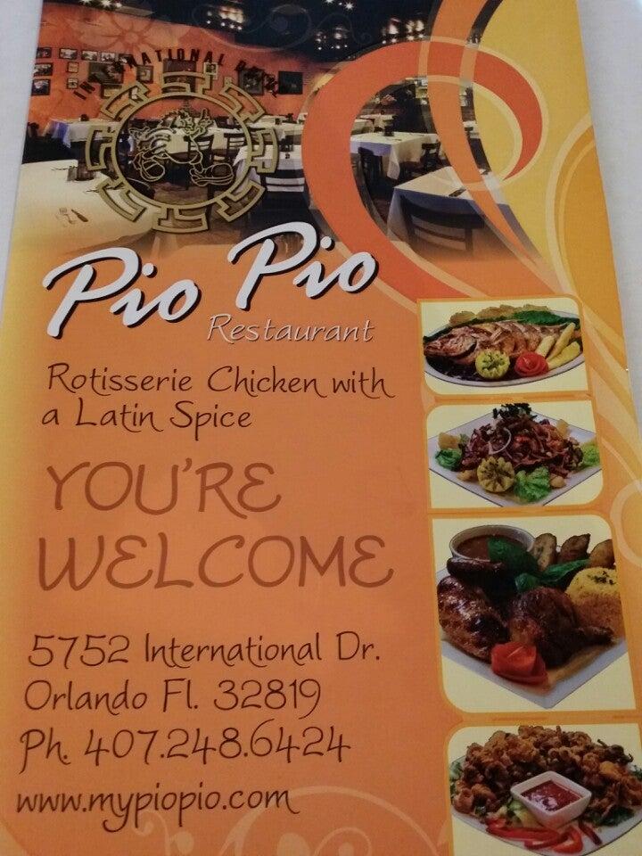 Menu at Pio Pio Restaurant, Orlando, Precision Dr