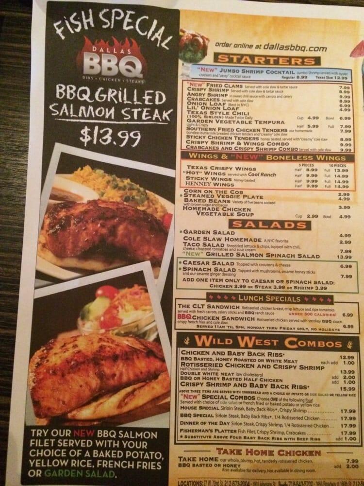 Menu at Dallas BBQ East Village, New York City, 132 2nd Ave