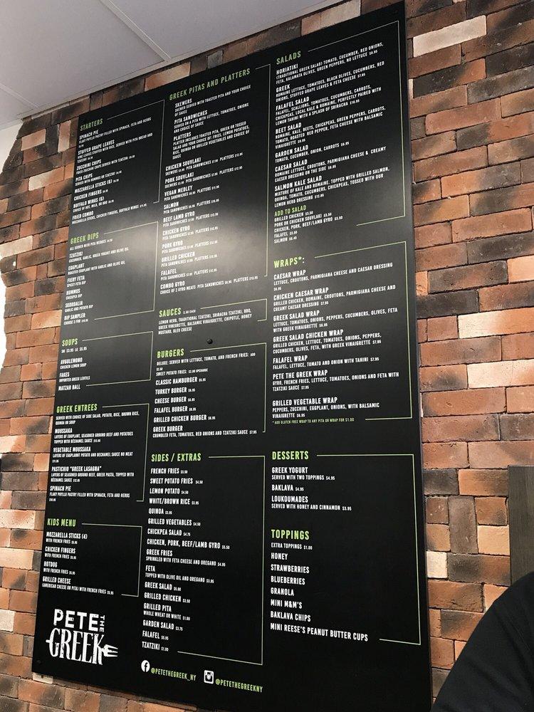 Carta del restaurante Pete The Greek Old Bethpage, Old Bethpage