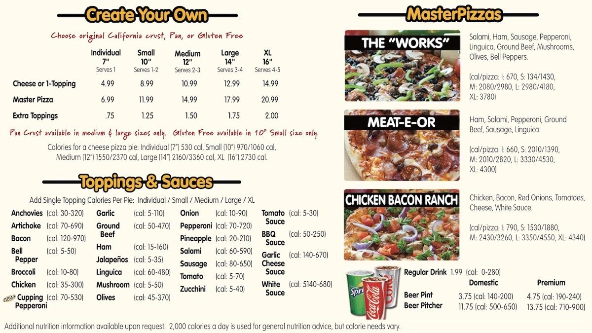 Menu at Straw Hat Pizza pizzeria, Visalia, 206 E Caldwell Ave 7606