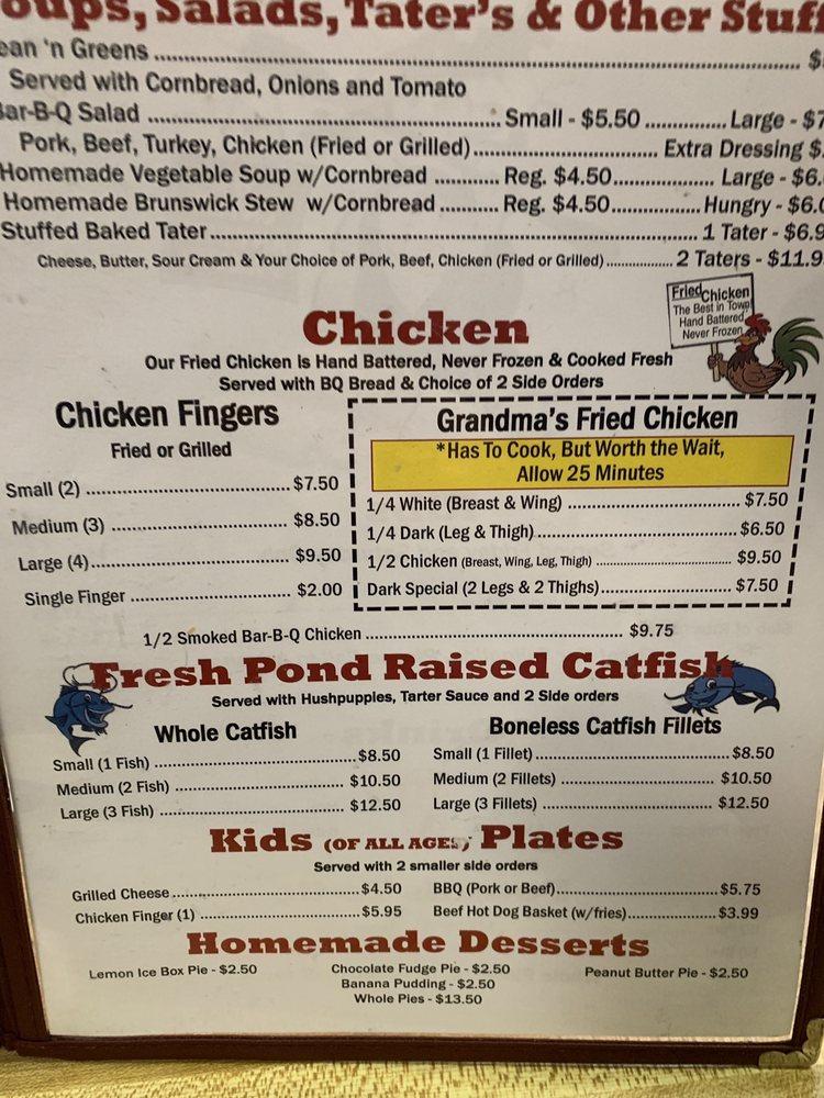 Menu At Pruett's Bar-B-Q, Gadsden