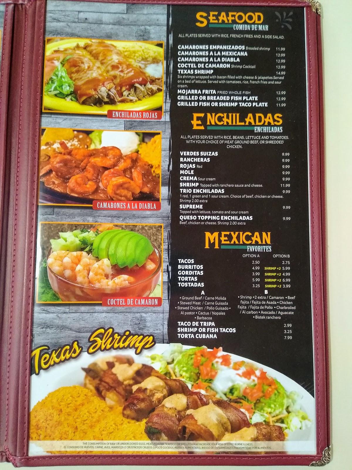 Menu at TAQUERIA JALISIENSE restaurant, Lott