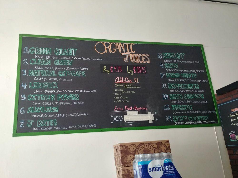 Menu at Earth Organic Juice Bar, Los Angeles