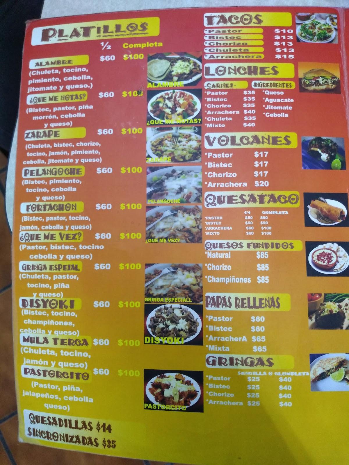 Menu at Taquería El Fogon restaurant Zapopan