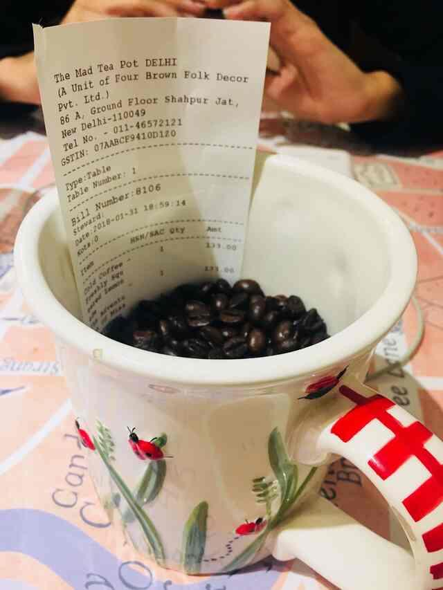 Menu at The Mad Teapot, New Delhi