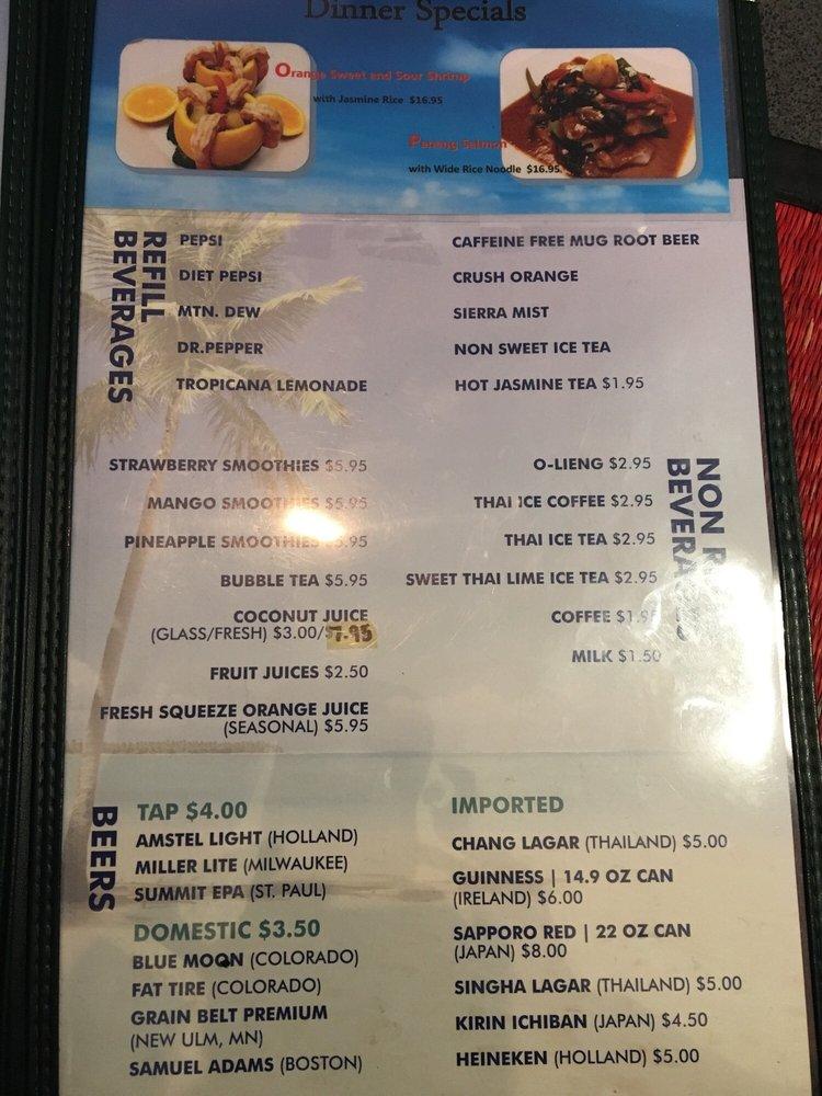 Menu at (Richfield) Joy's Pattaya Thai Restaurant, Richfield