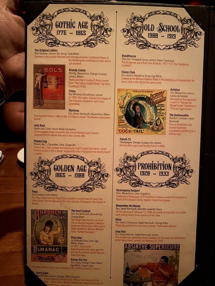 Menu at Herbs and Rye pub & bar, Las Vegas