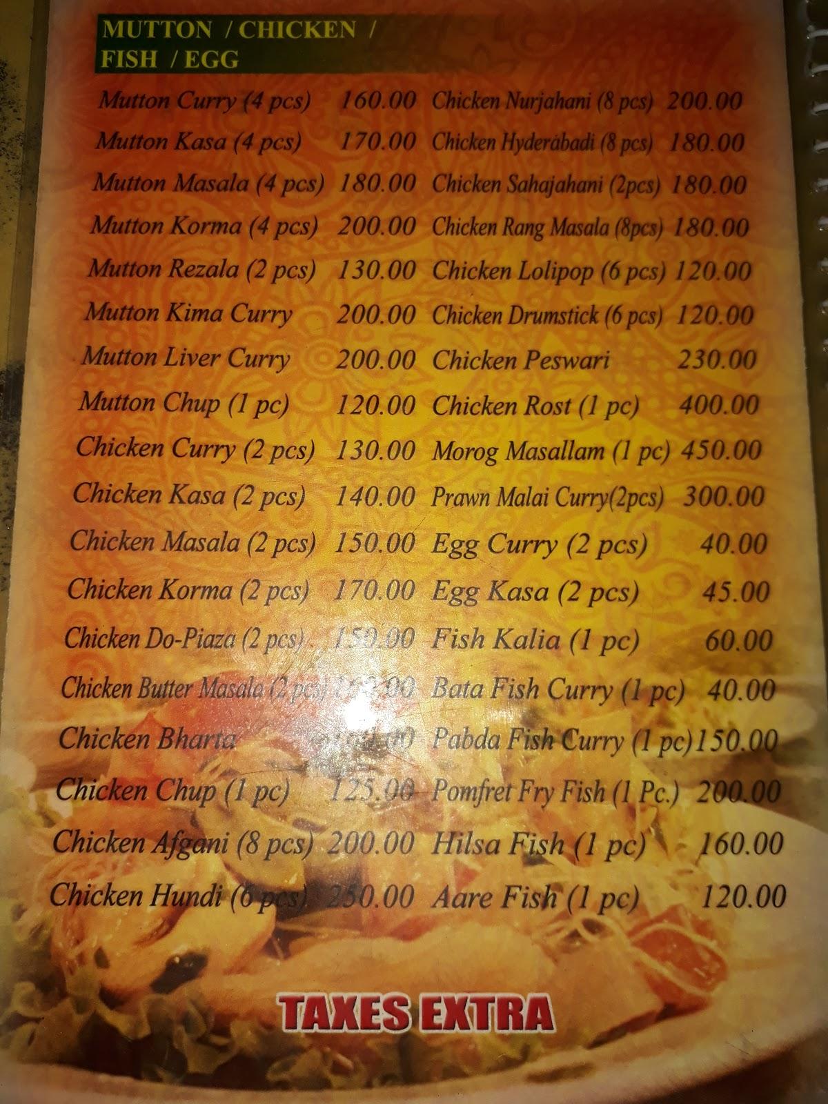 Menu at Snacks Bar, Berhampore