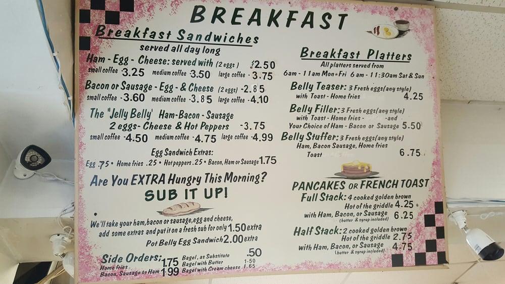 Menu at Jelly Belly Deli, Poughkeepsie