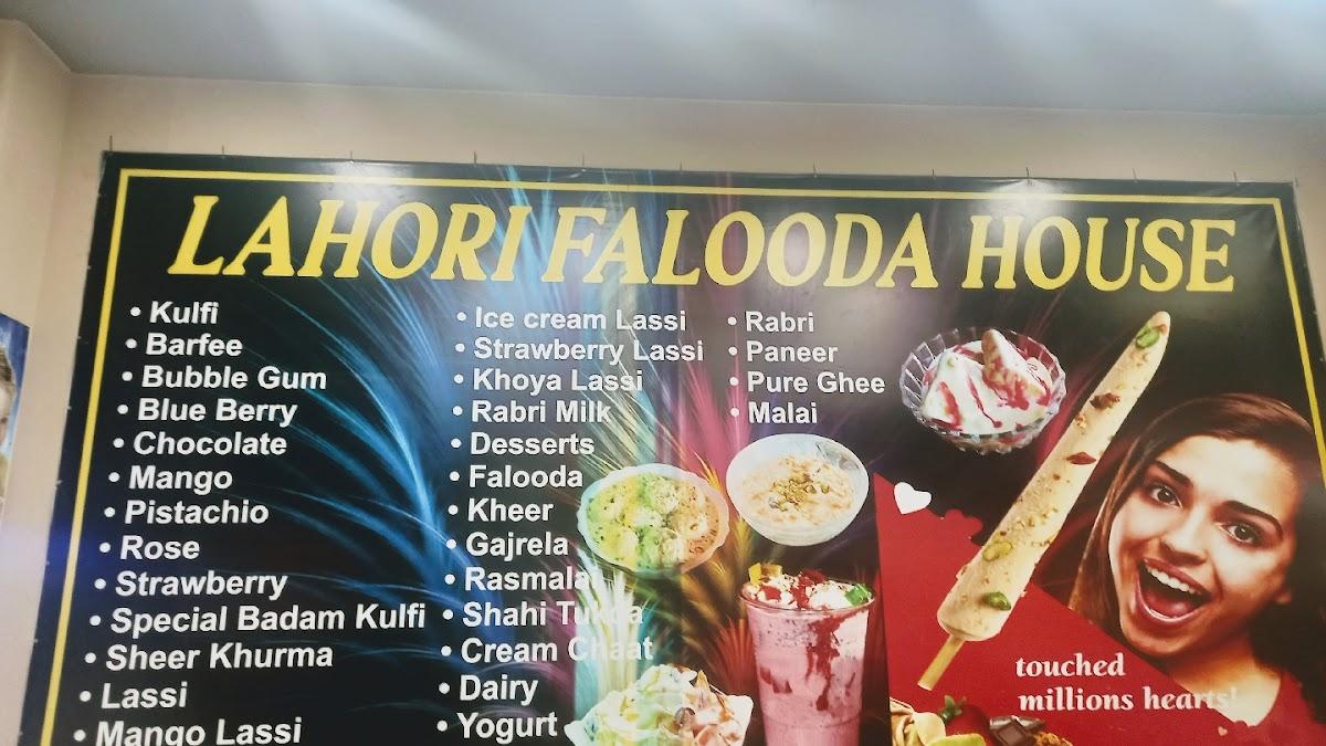 Menu at Lahori falooda house restaurant, Durban