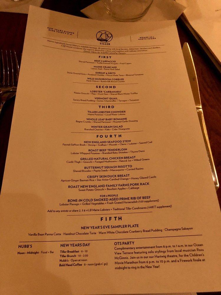 Menu at The Tiller Restaurant, York