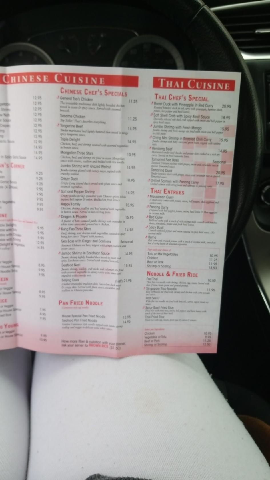 Menu at Ably Asian Cuisine restaurant, Jasper