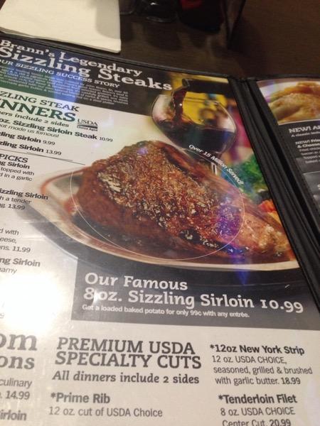 Menu At Brann's Steakhouse And Sports Grille, Bay City