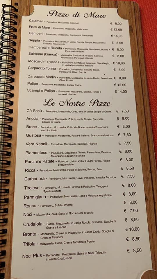 Menu di Ristorante Ca' Schu' 