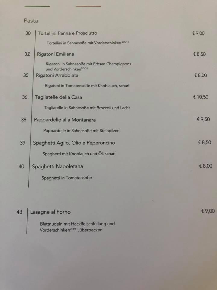 Speisekarte von Pizza e Pasta da Antonella, Reichenschwand